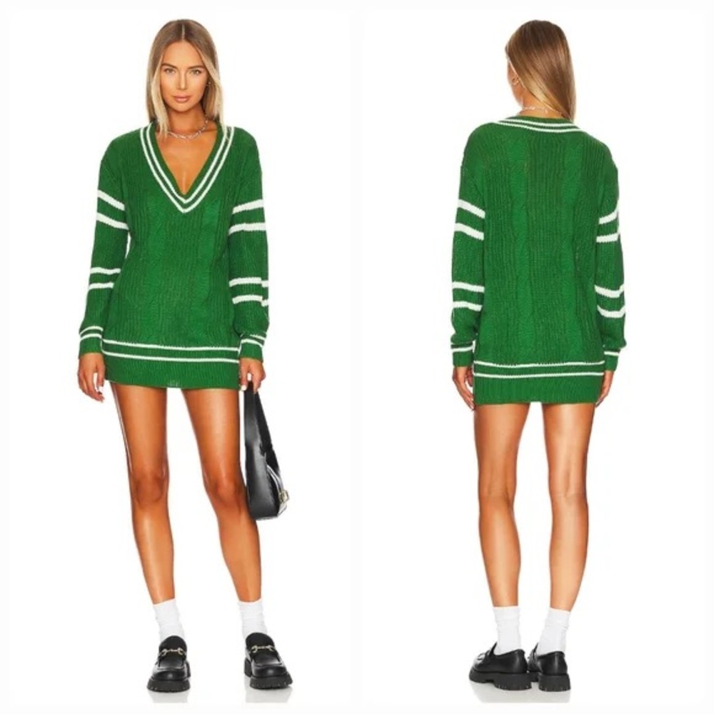 Green Sweater Dress - Revolve More to Come Brand